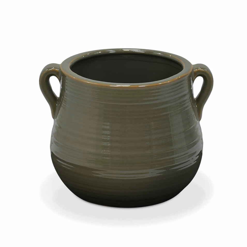 Sage Green Twin Handled Plant Pot