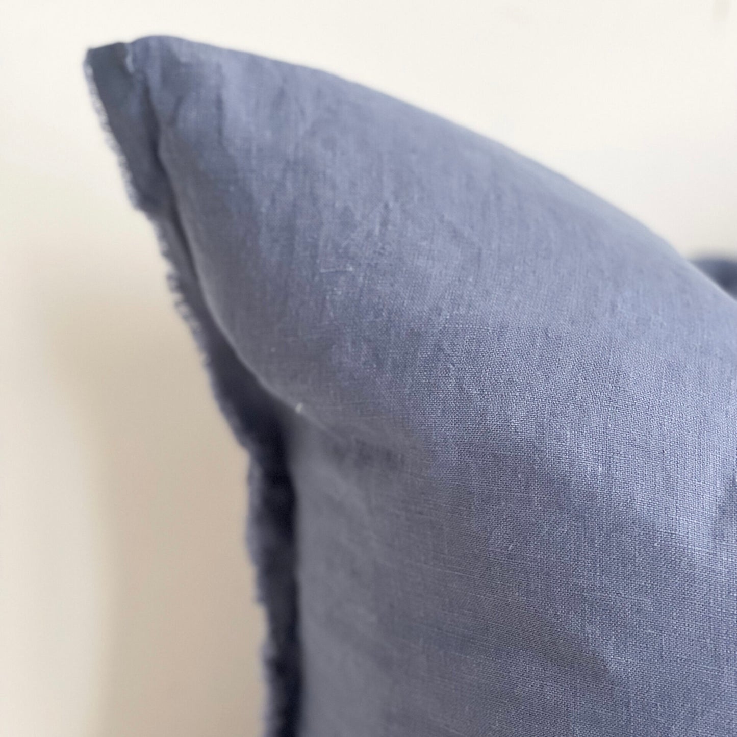Elsie Frayed Edge Navy Cushion