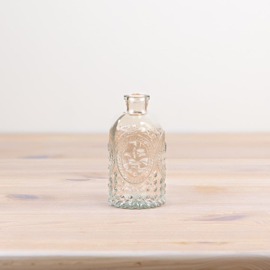 Clear glass bud vase