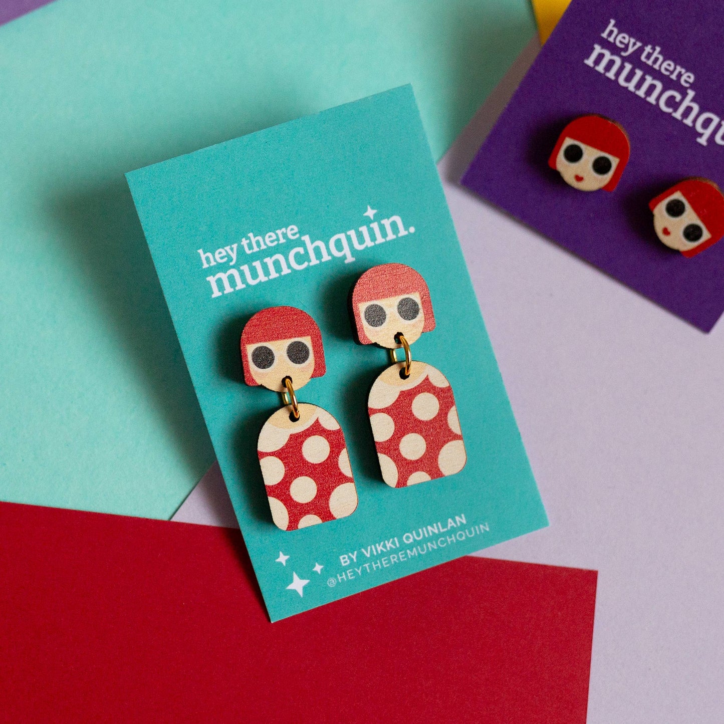 Liam Gallagher inspired - wooden dangle earrings