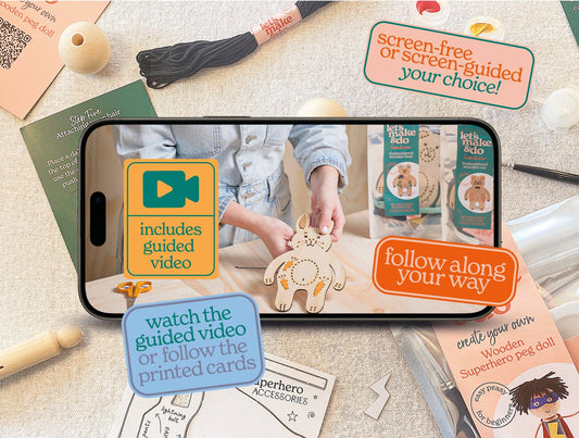 Create Your Own Superhero Wooden Peg Doll Kit