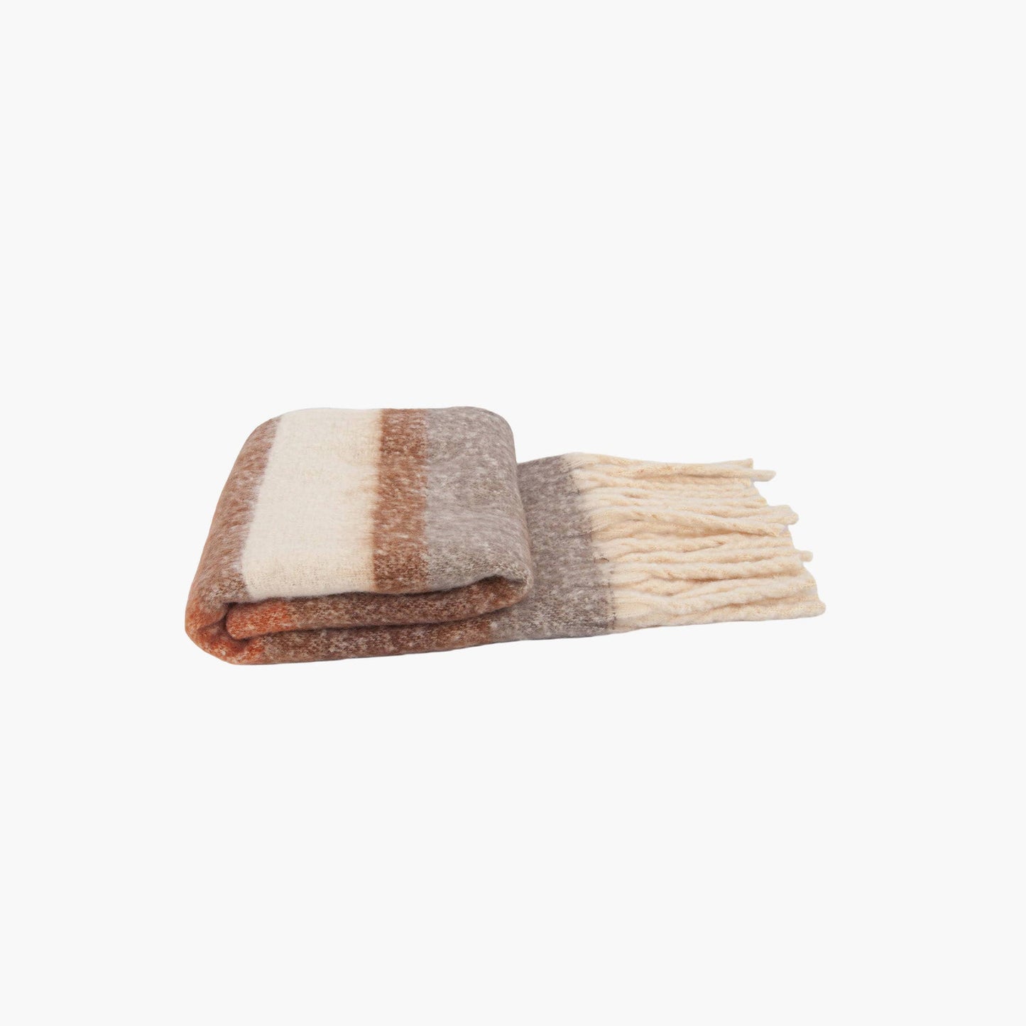 Blair Neutral Colour Block Stripe Heavyweight Scarf: One-size