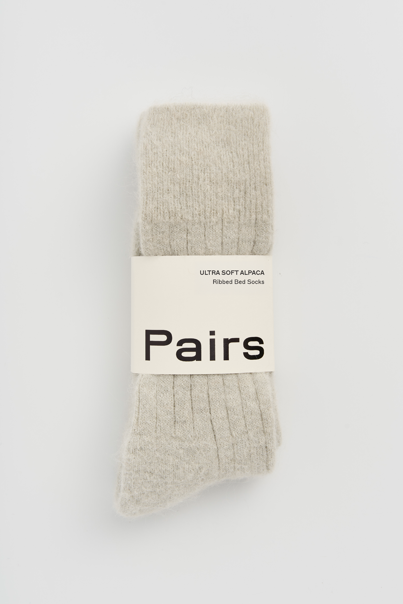 Correct Grey Ultra Soft Alpaca Ribbed Bed Socks: Small (UK 4-7)