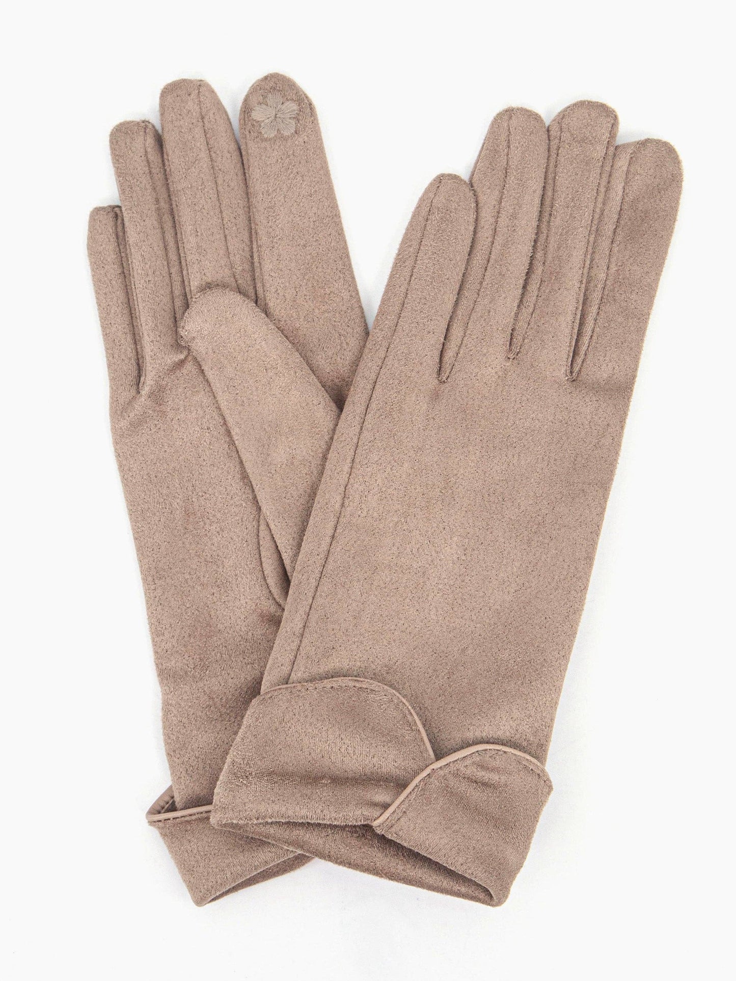 Tori Scalloped Cuff Gloves - Camel: One-size