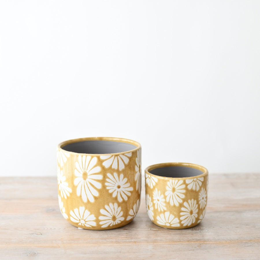 Yellow Stoneware Planter