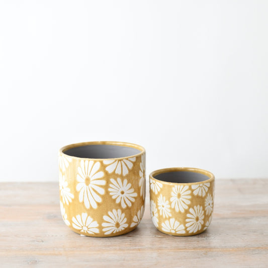 Yellow Stoneware Planter