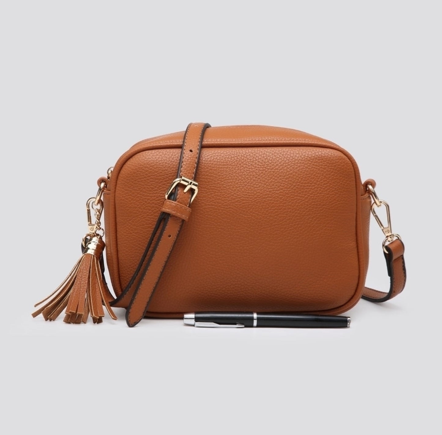 Faux Leather Across Body Camera Bag