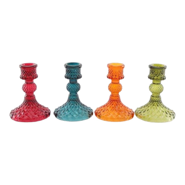 Glass Candle Holders - 4 colours