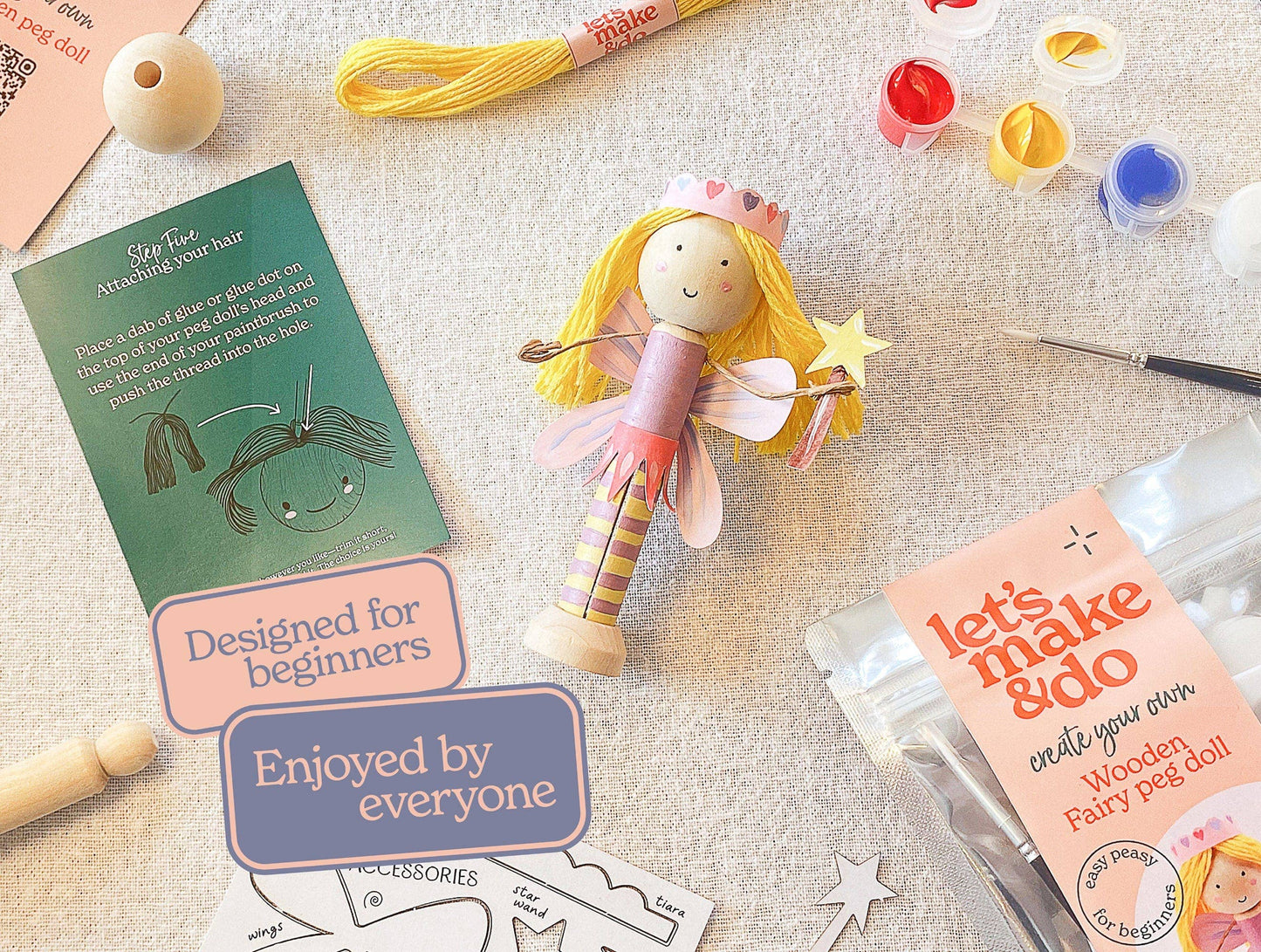 Create Your Own Fairy Wooden Peg Doll Kit