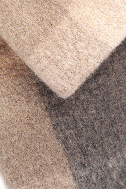 Allie Heavyweight Scarf - Neutral, Square Colour Block: One-size
