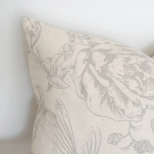 Arla Grey Country Print Oblong Cushion - 50x30cm