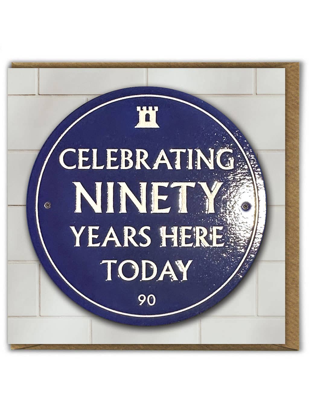 90th Birthday Milestone - Embossed Glossy Greetings Card