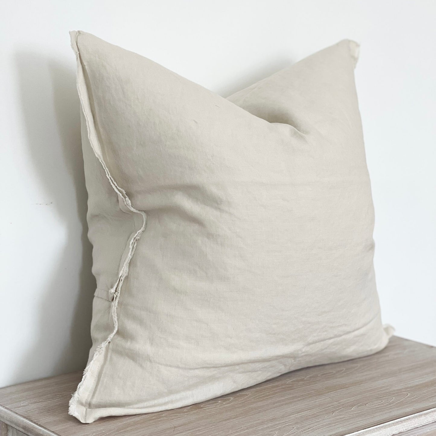 Elsie Frayed Edge Cream Cushion