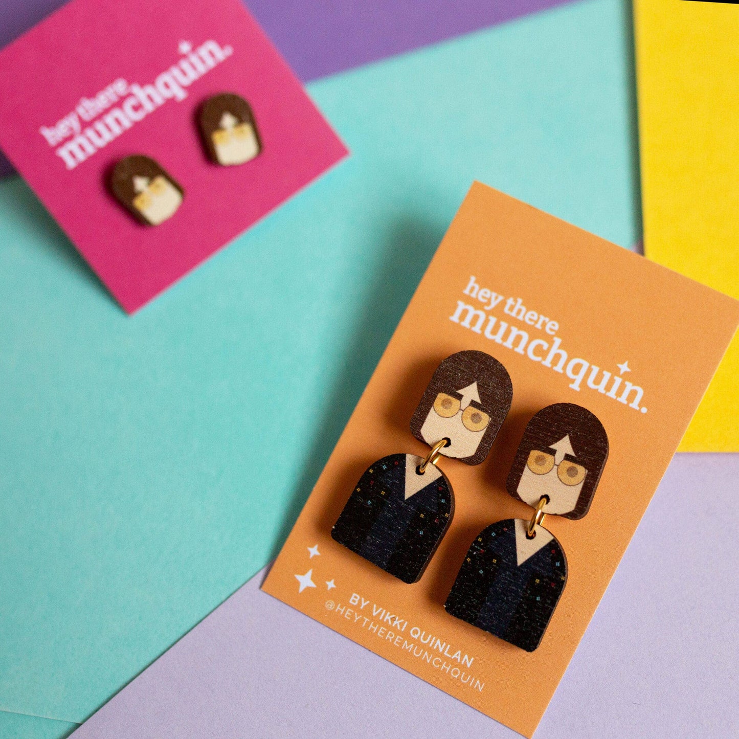 Liam Gallagher inspired - wooden dangle earrings