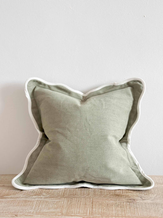 Chloe Sage Scalloped 45x45 - Linen Blend
