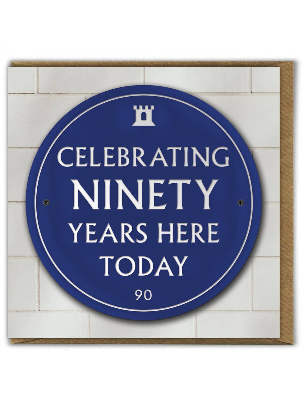 90th Birthday Milestone - Embossed Glossy Greetings Card