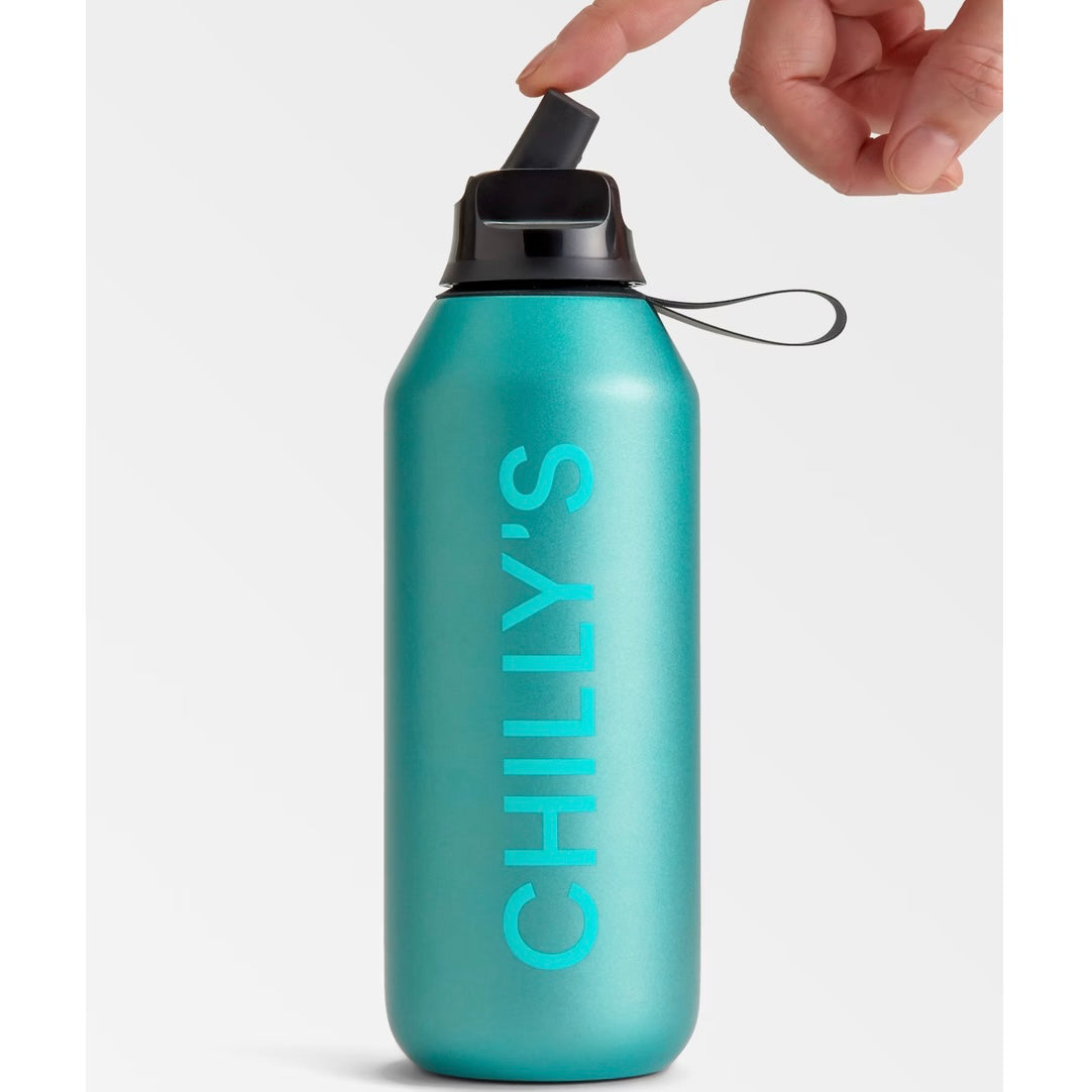Chilly’s Bottle 500ml - Series 2 Flip Bottle Metallic Atlantis