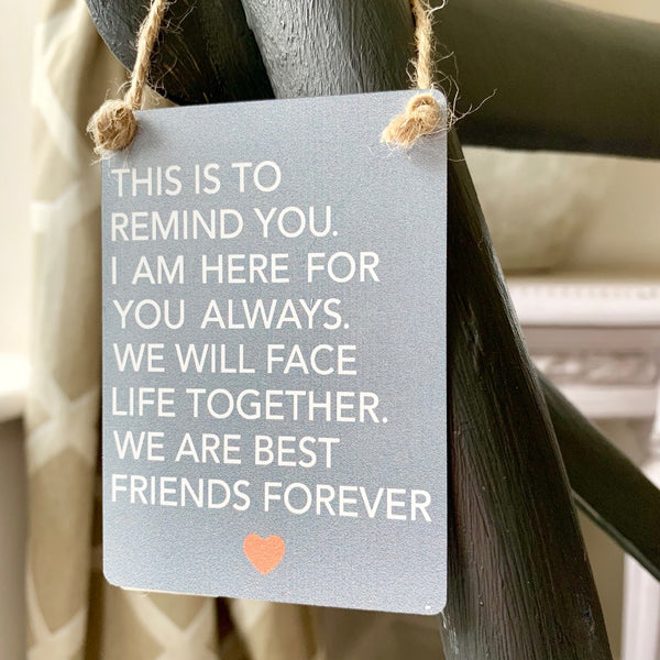 Best Friends Forever Mini Metal Sign