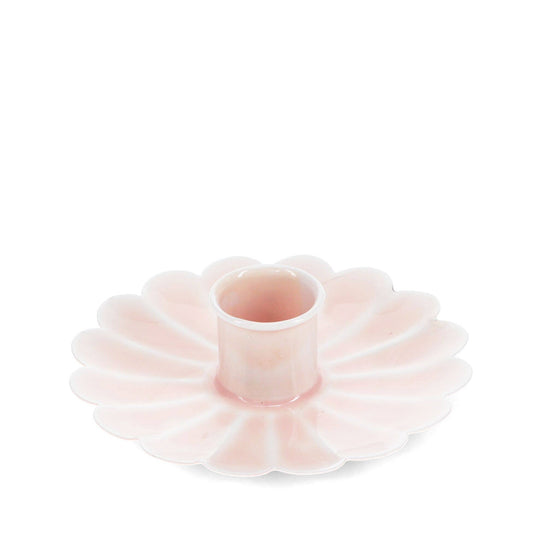 Pink Enamel Flower Candle Holder