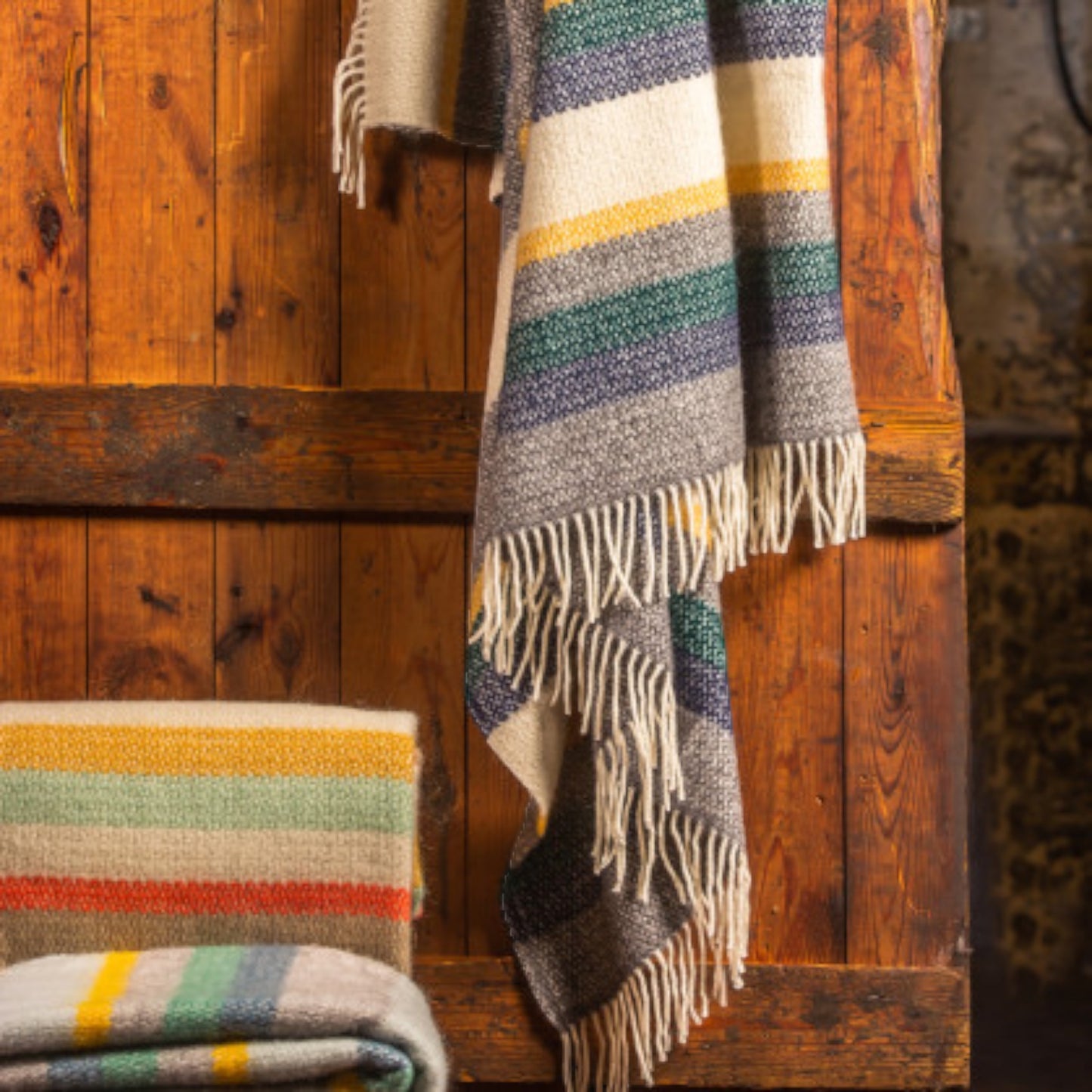 Nightfall Stripe 100% Pure Wool Throw