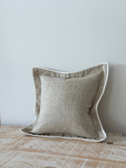 Tia Beige Herringbone Cushion 45 x 45cm