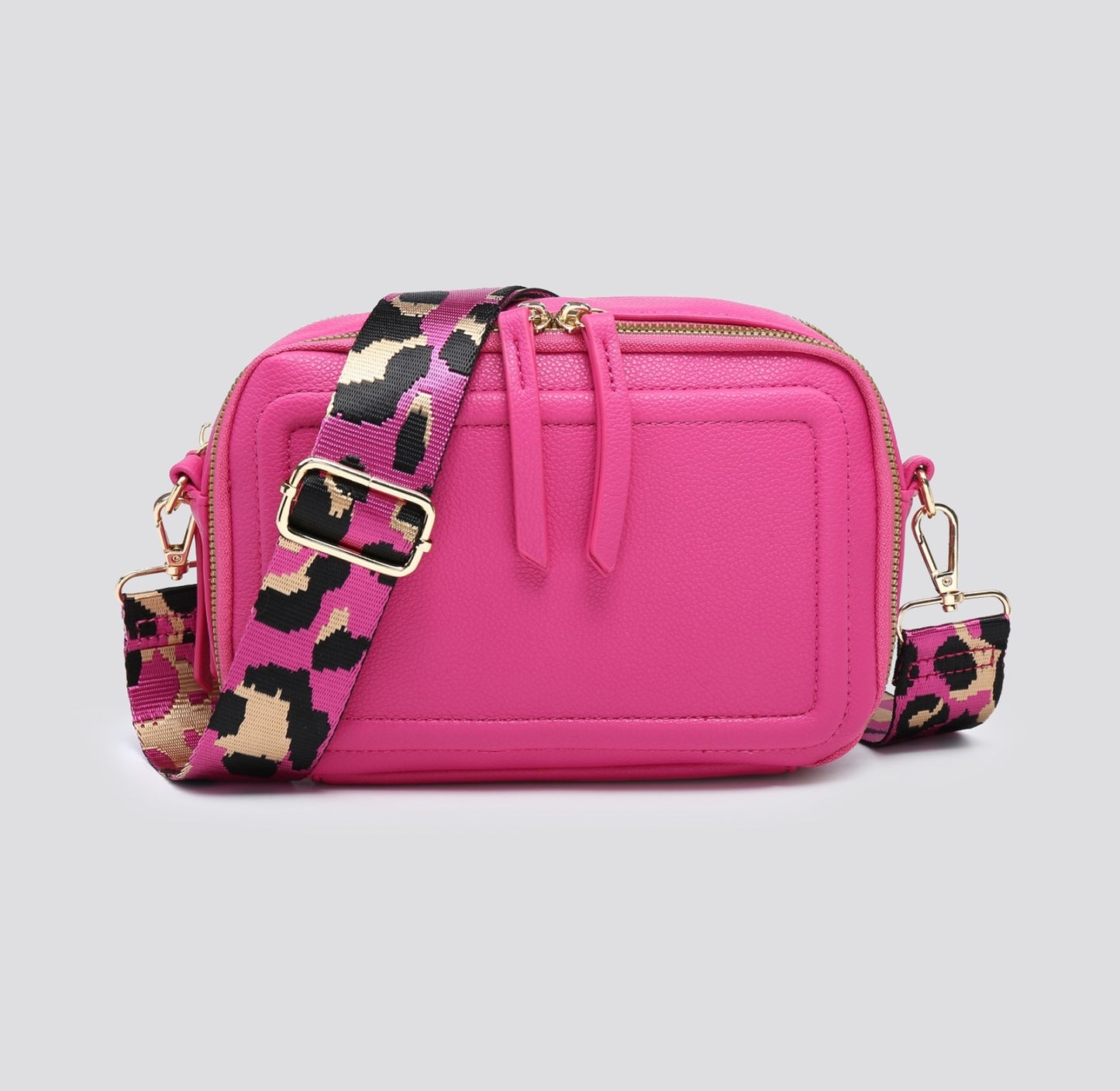 Faux Leather Two Compartment Across Body Bag