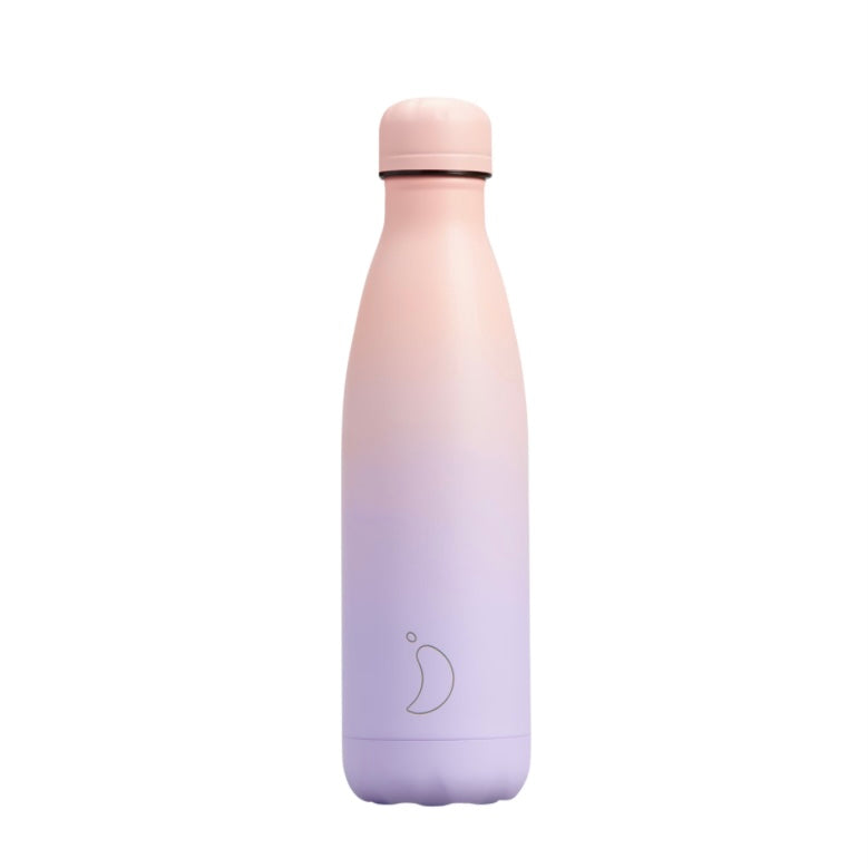 Chilly's Reusable Water Bottle 500ml, Gradient Lavender Fog