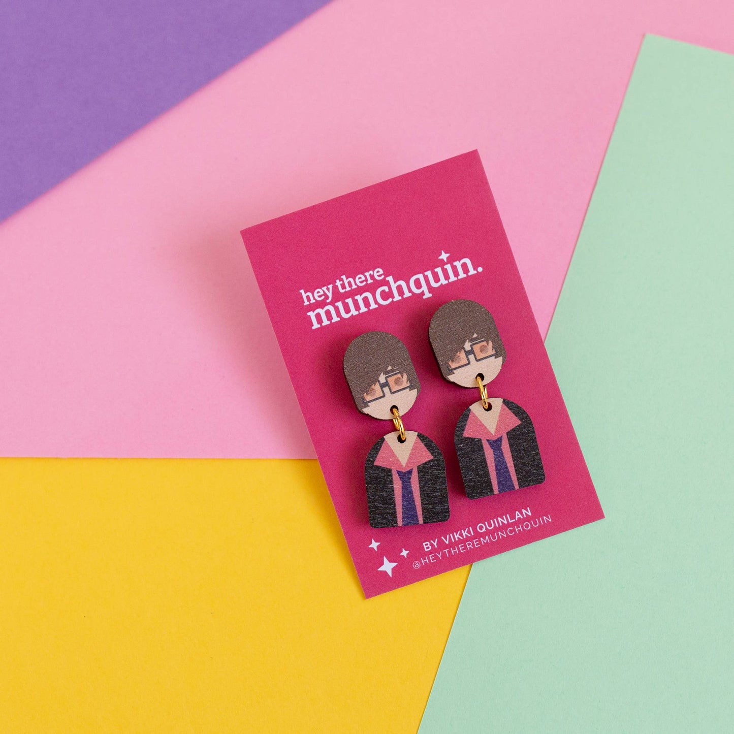 Liam Gallagher inspired - wooden dangle earrings