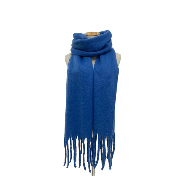 Royal Blue Tassel Blanket Scarf