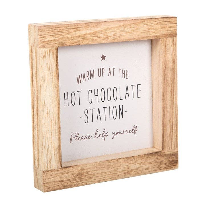 Hot Chocolate Station Wooden Christmas Sign