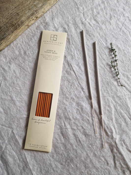 10 Amber & Tonka Bean Incense Sticks