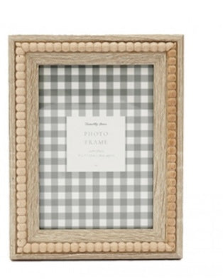 Light Wood Beaded Photo Frame