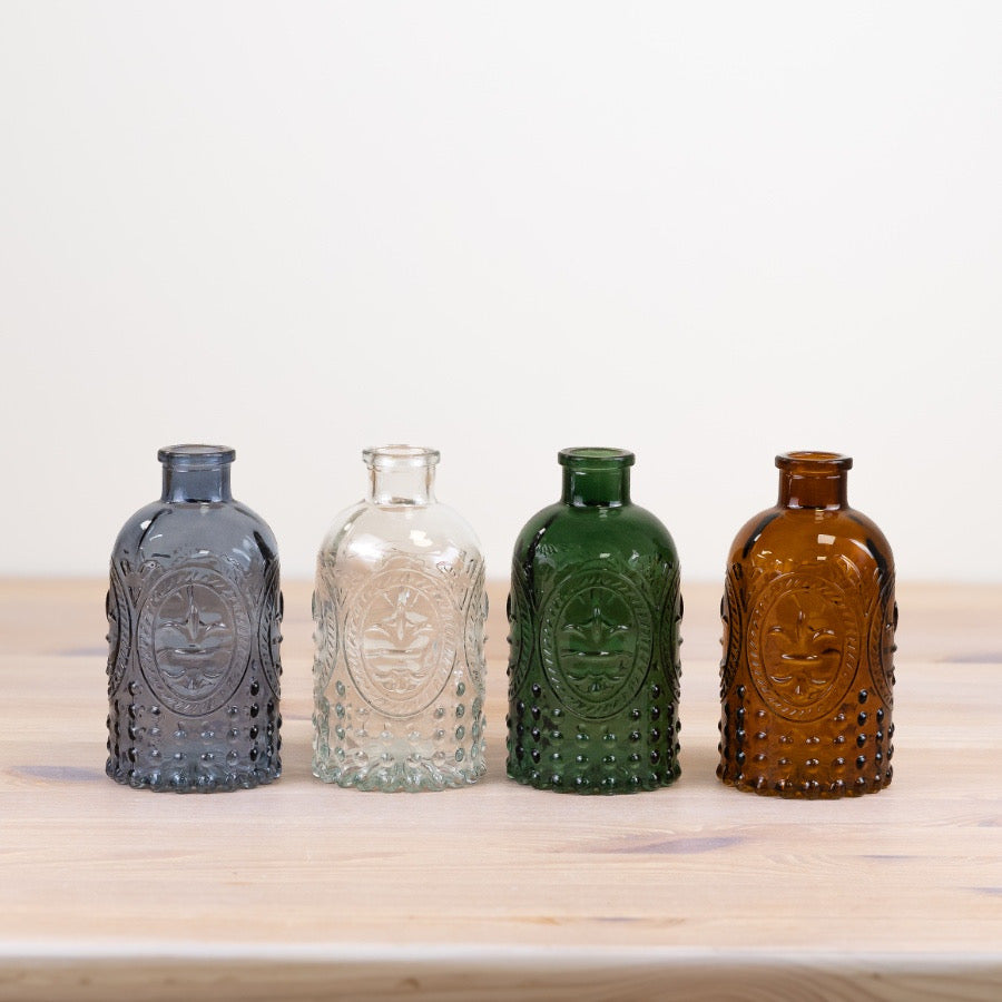 Brown glass bud vase