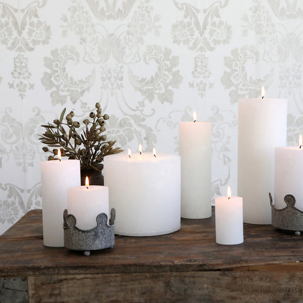 White Rustic Pillar Candle - 3 sizes available