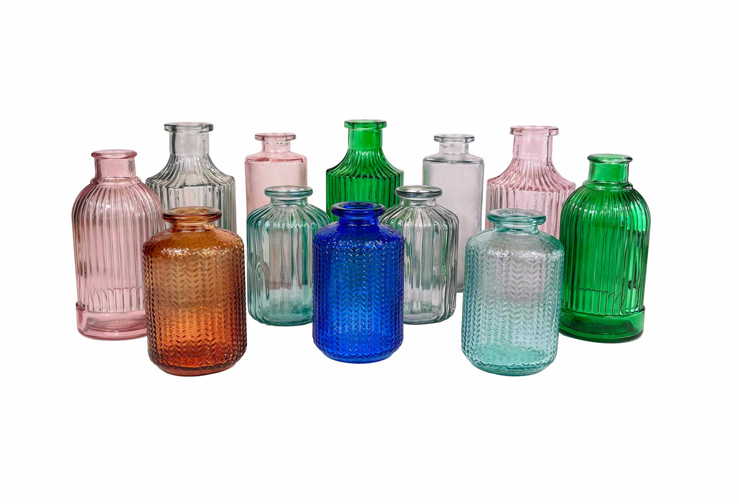 Glass Bottle - Herb Garden - Green/Blue