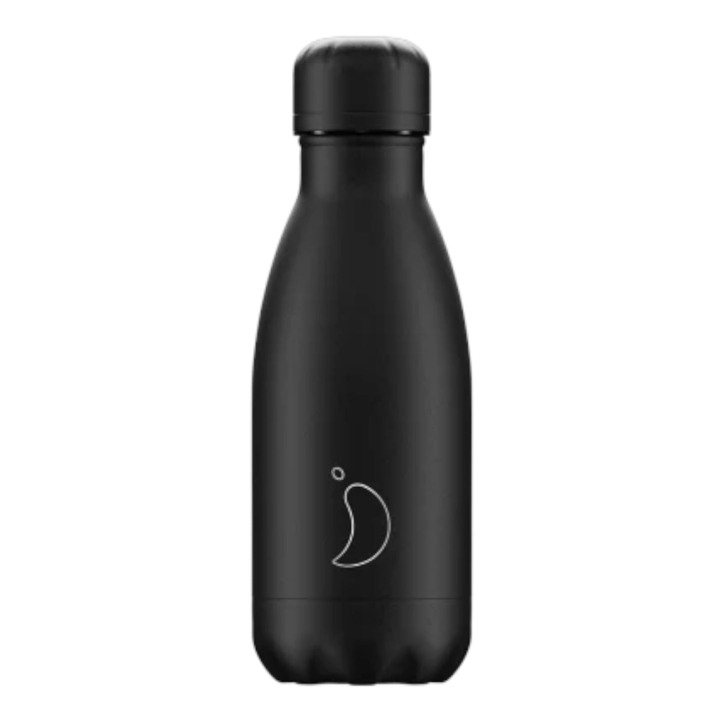 Chilly's Reusable Water Bottle 260ml, Monochrome All Black