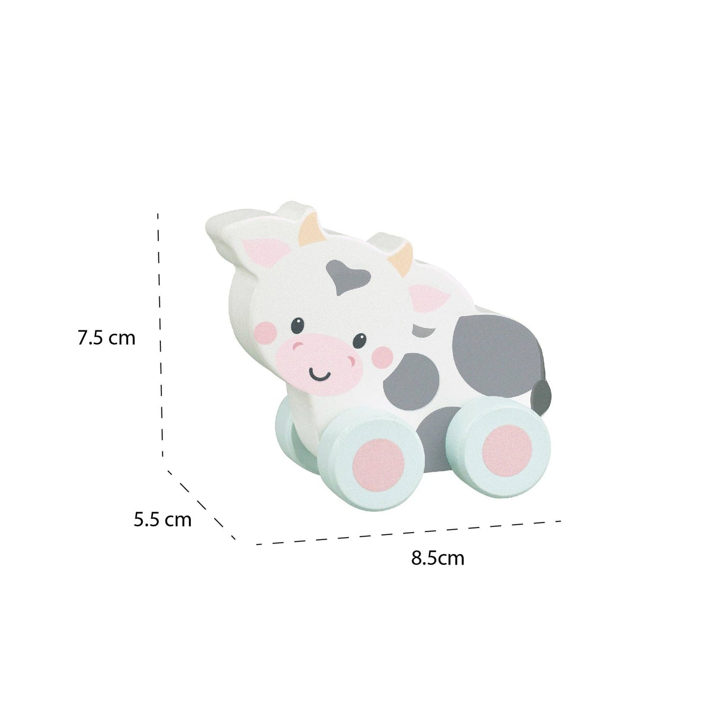 Cow First Wooden Push Toy