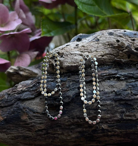 Rhodium Plated Chain Earrings