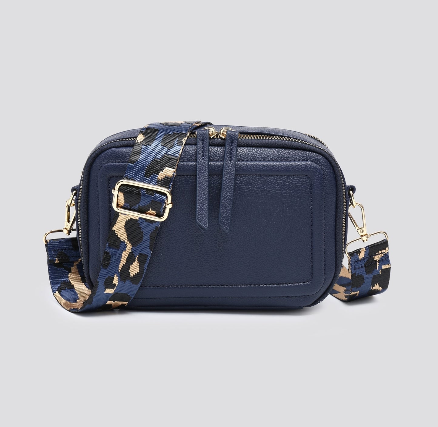 Faux Leather Two Compartment Across Body Bag