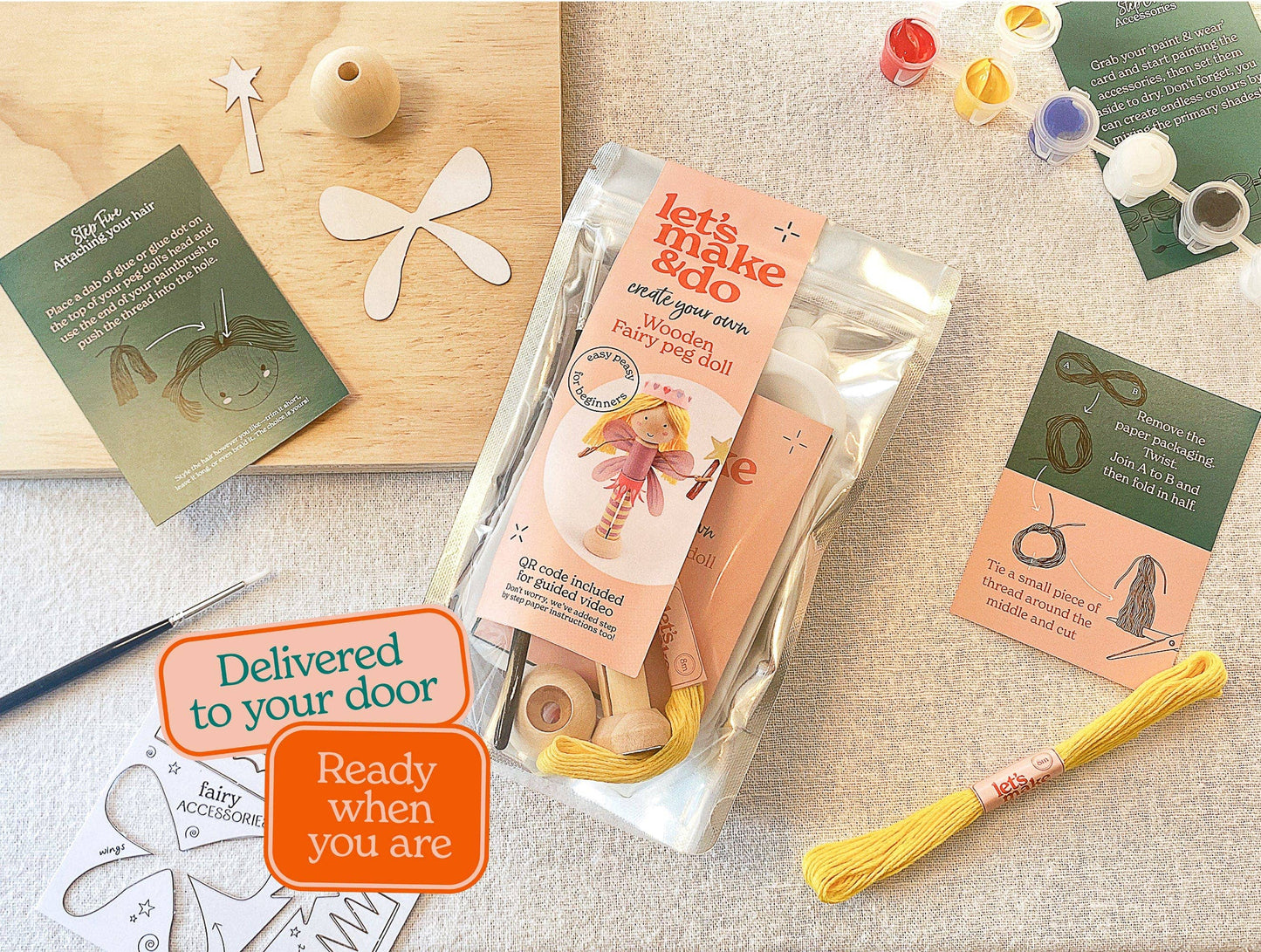 Create Your Own Fairy Wooden Peg Doll Kit