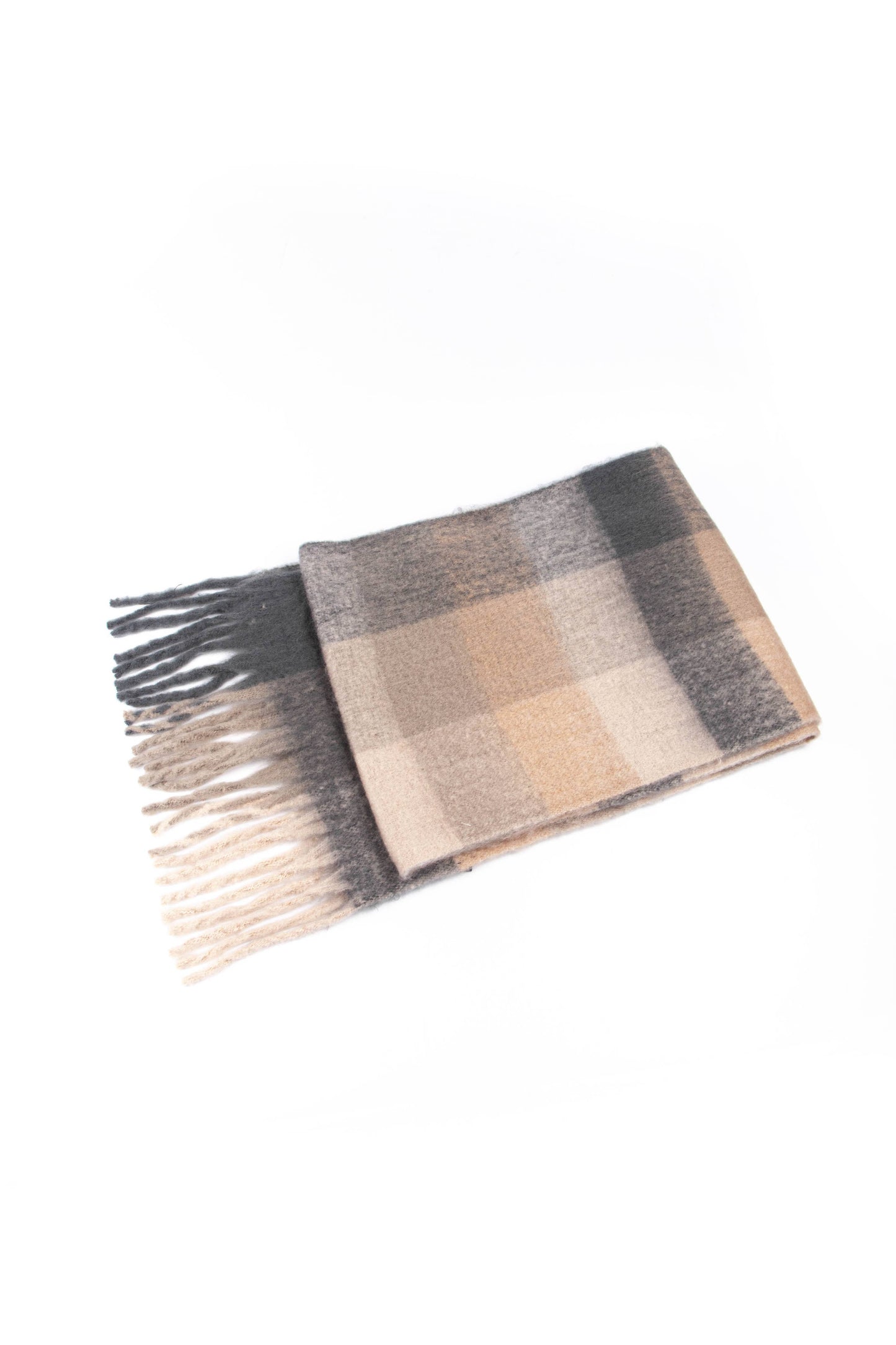 Allie Heavyweight Scarf - Neutral, Square Colour Block: One-size
