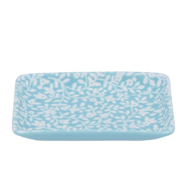 Blue Floral Vines Trinket Dish 12cm