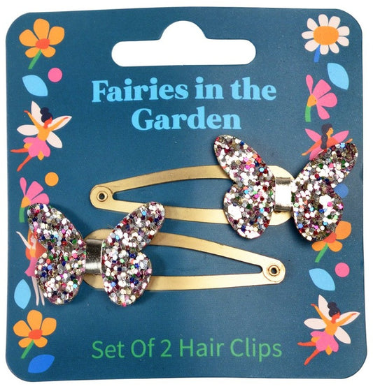 Glitter Butterfly Hair Clips