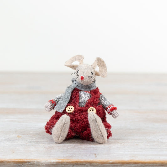 Sitting Fabric Mouse Decoration- 3 colours