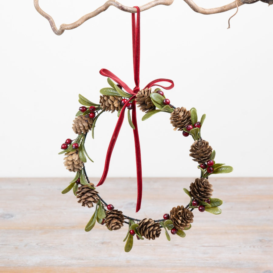 Pinecone Mini Wreath 21cm