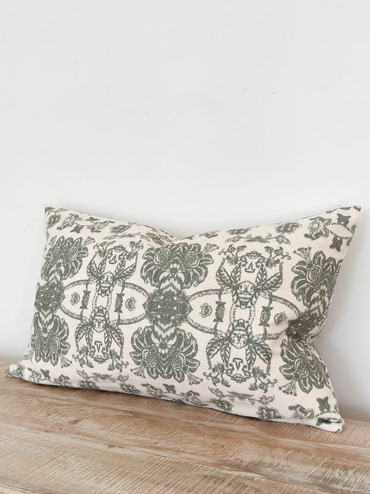 Arla Cotton Cushion Cover 50x30 - Khaki Print