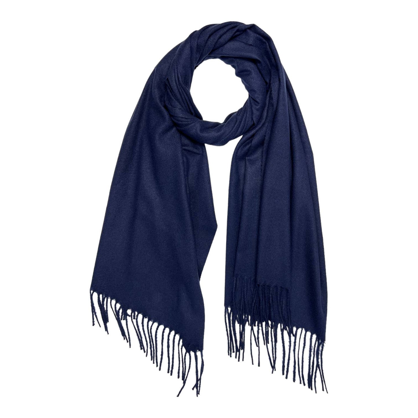 Plain woolblend scarf with tassels - Light Grey