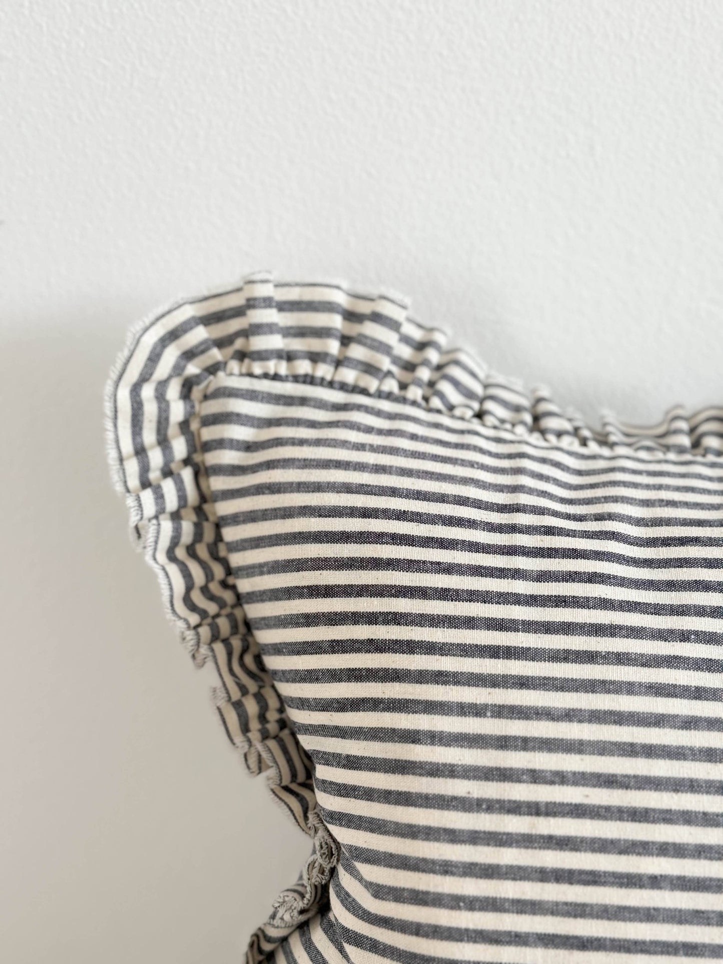 Darcy Navy & Cream Striped Cotton Bolster Cushion 80x30cm