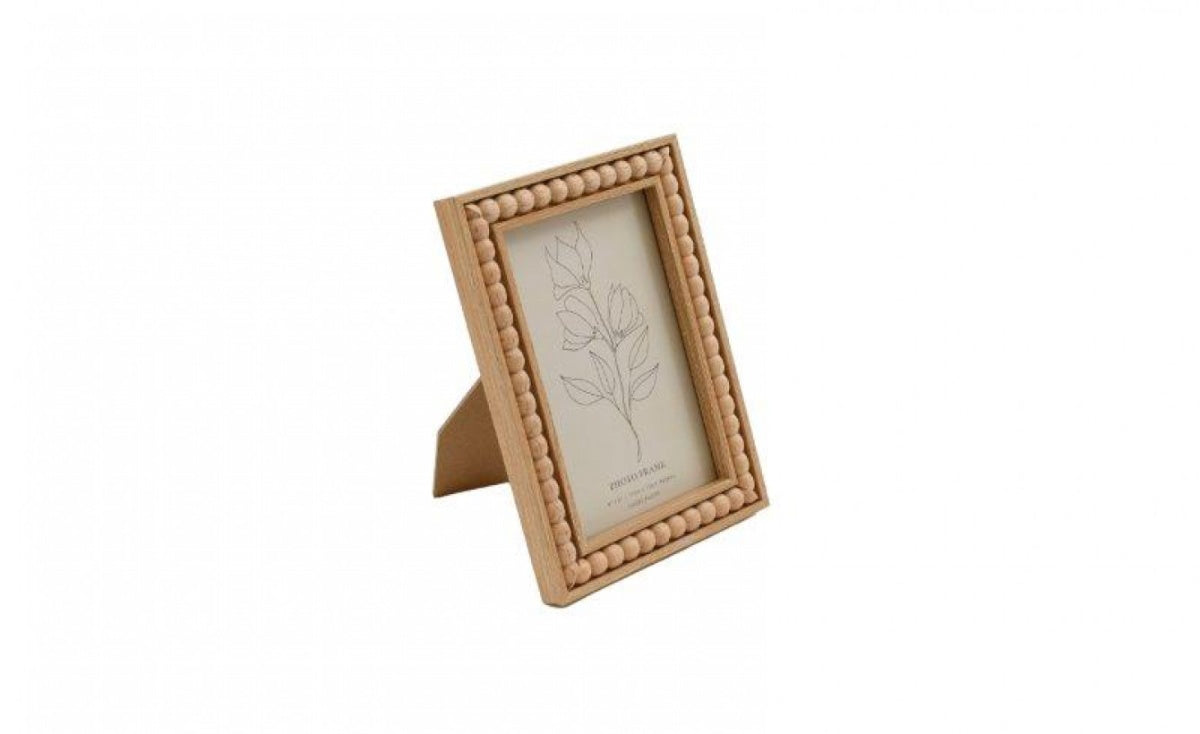 Light Wood Beaded Photo Frame