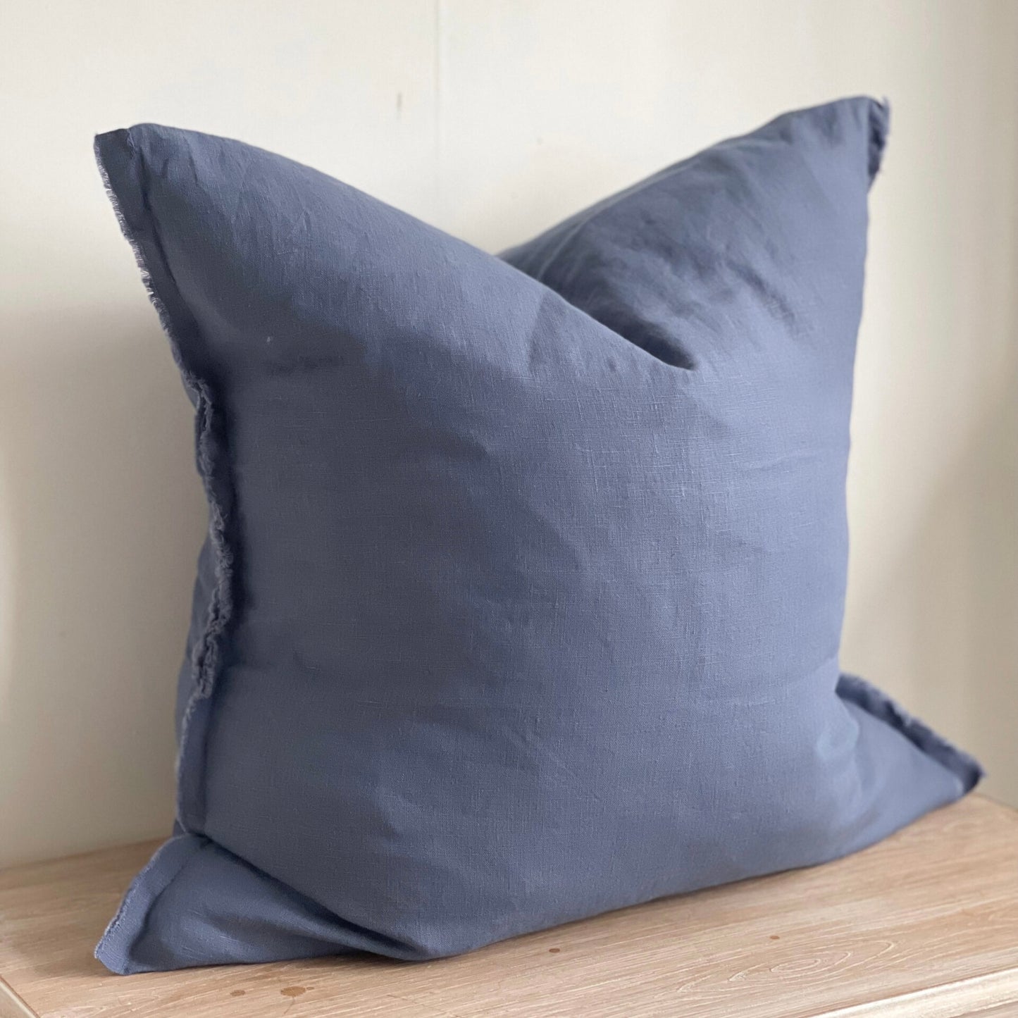 Elsie Frayed Edge Navy Cushion